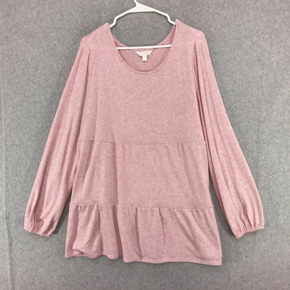 Lauren Conrad LC Basic Knitted Pink Tunic Shirt Womens Size XXL